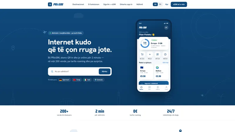 PRIeSIM website preview